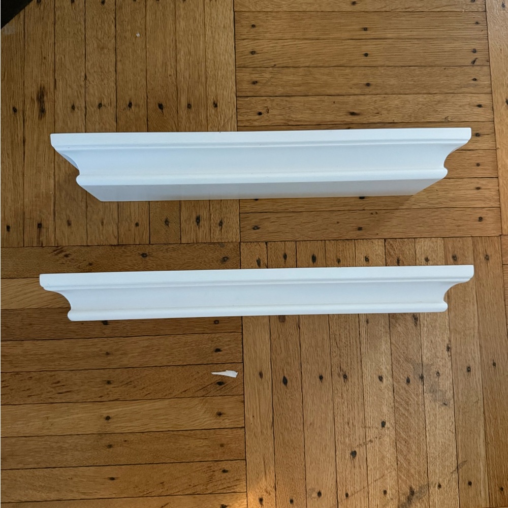 White shelves